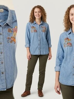 Vintage Tradition Country Collection Light Wash Denim Shirt
